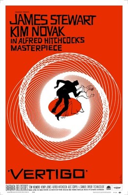 ''VERTIGO'' (1958) one sheet - 27''x41'' Saul Bass RED style Hitchcock movie poster!