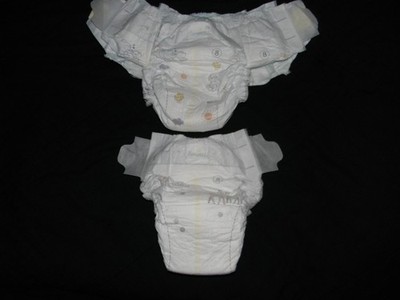 I have 2 sample Pampers size 8 with double tabs 0ver 30+Lbs will fit 32 in waist