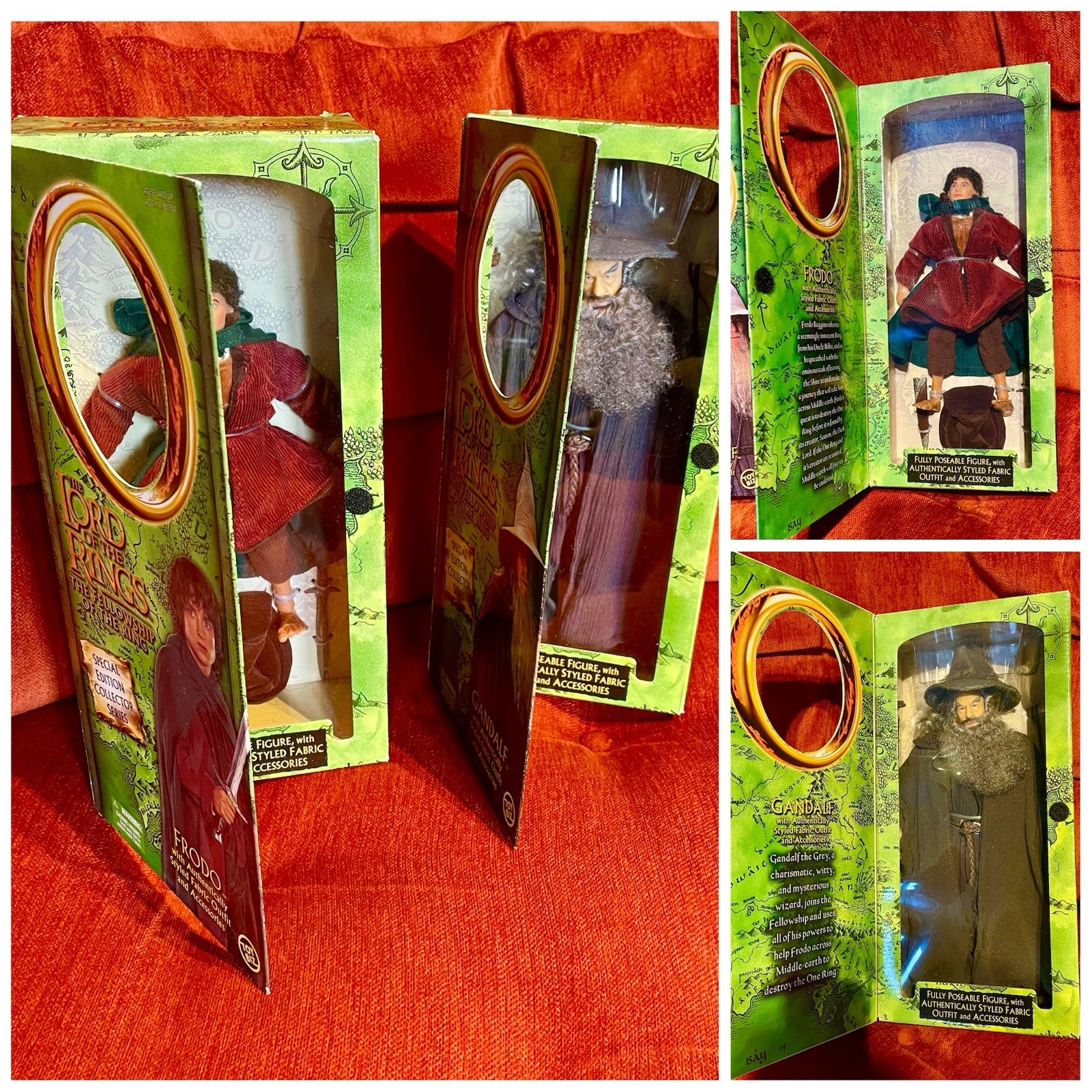 GANDALF FRODO Lord Of The Rings Toy Biz Fellowship Special Edit 12” Figures BNIB