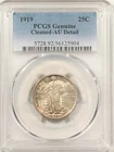 1919 STANDING LIBERTY QUARTER - PCGS GENUINE CLEANED AU DETAIL LOOKS VIRTUAL UNC