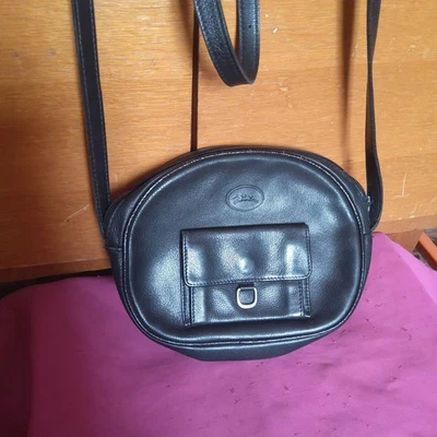 LONGCHAMP SAC À MAIN petit bandoulière rond RARE VINTAGE OCCASION - Photo 1/4