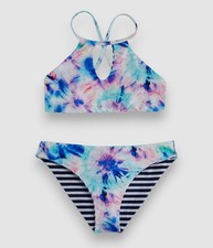 Splendid Kid's Girl's Blue Brighter Hi Reversible Two-Piece Swimwear Size 12
