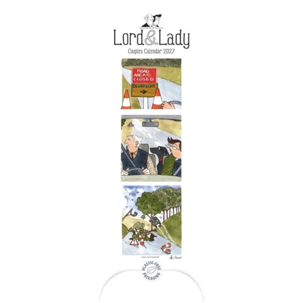 Tottering By Gently Lord & Lady 2027 Couples Slim Month To View Wall Calendar
