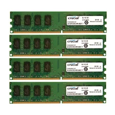 Crucial 8GB Kit 4pcs 2GB DDR2 800MHz PC2-6400U 2Rx8 CL6 Desktop Memory DIMM RAM