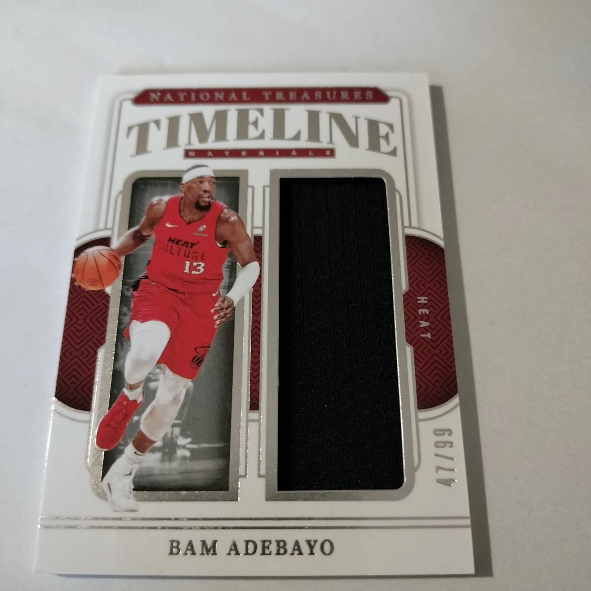2024-25 Panini National Treasures Bam Adebayo Timeline Game Worn Jersey /99