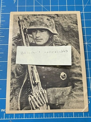 WW2 German Soldiers Machine Gun Original Photo Military History  MG42