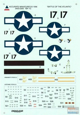 ACMD3403 1:48 Accurate Miniatures Decals - TBF-1C Avenger