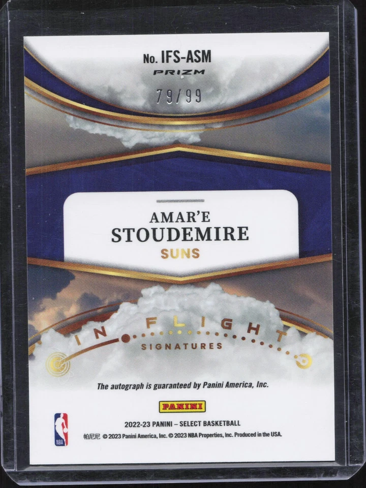 2022-23 Panini Select Amar'e Stoudemire In Flight Signatures Auto Red Prizm/99 Foto 2 de 2