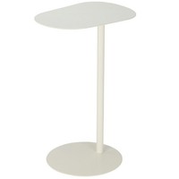 Beistelltisch Ablagetisch Couchtisch Kaffeetisch Oval Metall Weiß 35X25X53 Cm