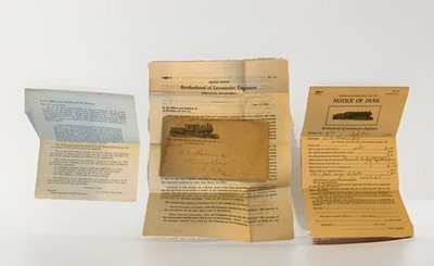 Vintage 1929-1930 Brotherhood Locomotive Engineers BLE Union Documents Ephemera