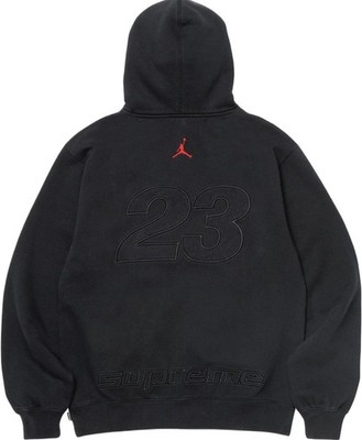 Supreme x Jordan Zip Up Hooded Sweatshirt Black Size Medium READY 2 SHIP INHAND 