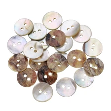 25 Pcs Natural Shell Button, 2 Hole 12.5mm Mother of Pearl Button, Multicolored