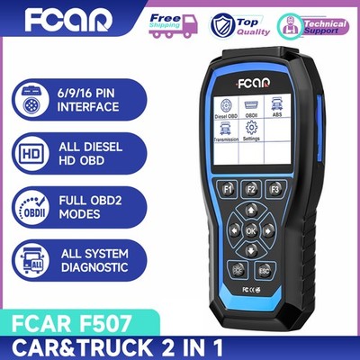 FCAR F507 HGV Truck Full Systems Car Diagnostic Tool OBD2 Scanner Actuation Test