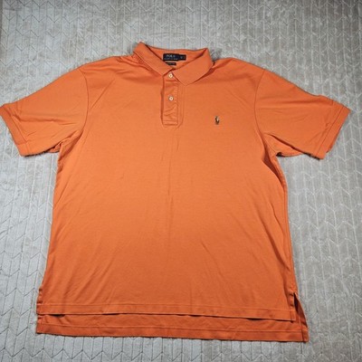 Polo Ralph Lauren Shirt Mens 2XLT Orange Polo Pima Soft Touch Golf