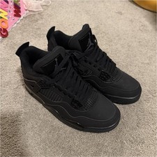Jordan Air Jordan 4 Retro Black Mid Top Lace Up Men's black cat 4