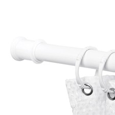 Adjustable Tension Shower Curtain Rod 36-60in No Drill Rustproof White