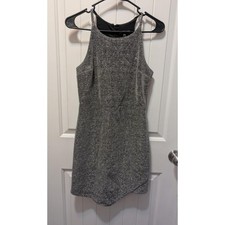 Express Silver Black Sparkle Cocktail Party Mini Dress Sleeveless Evening Size 4