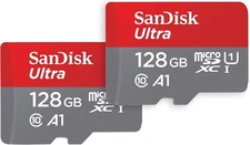 SanDisk 128GB (2-Pack) Ultra microSDXC UHS-I Memory Card (2x128GB) with Adapter