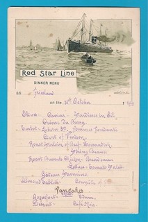 1899 Original Red Star Line S.S. FRIESLAND Dinner & Wine MENU by Cassiers