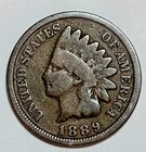 Indian Head Penny Lot of "1" VERY NICE 1889 GOOD OR BETTER°$ FREE SHIPPING $#945