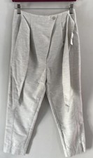  195 NWT AYR High Waisted Tapered Pant Light Grey Tie Front Snap On Size 0