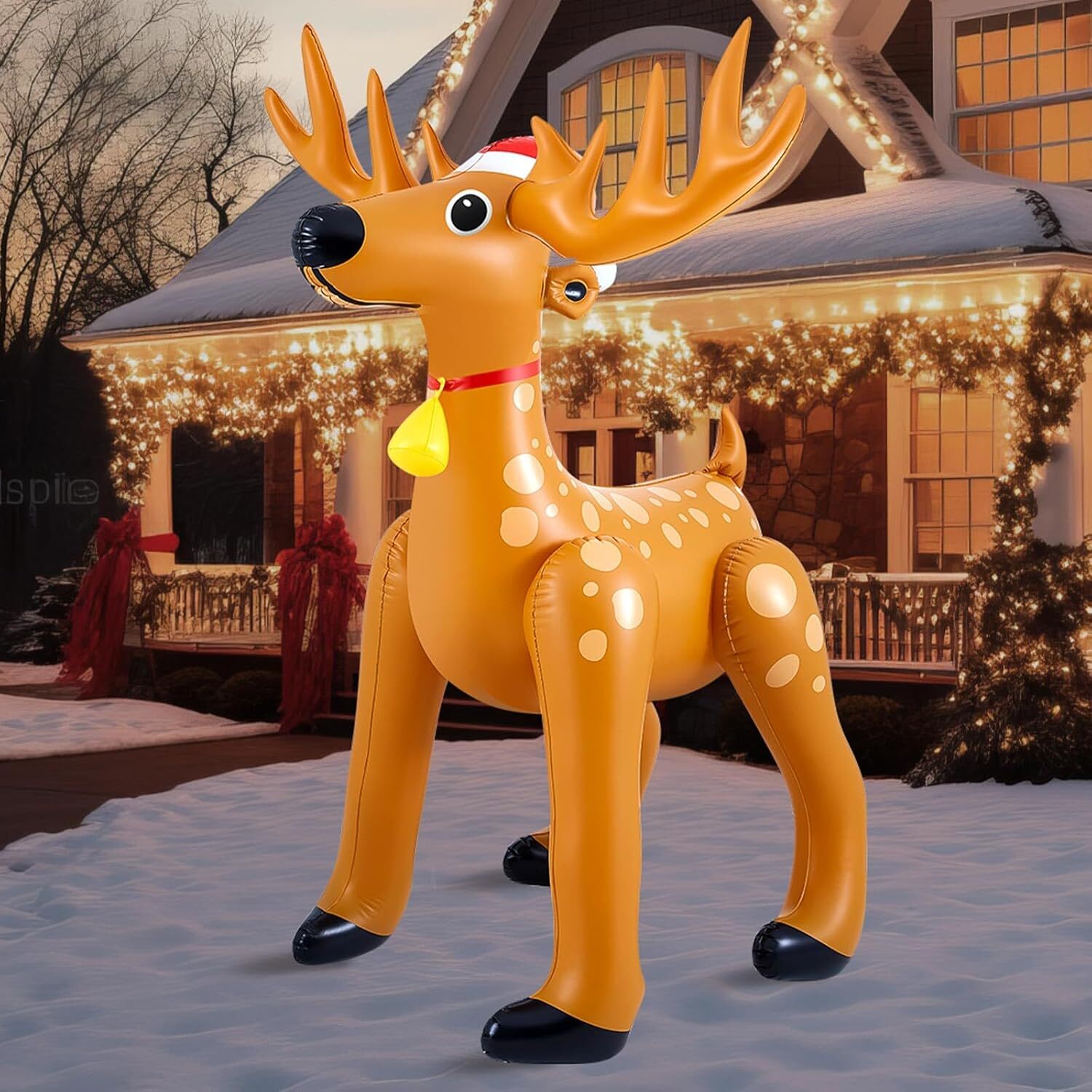 1 Pcs 5.52 FT Giant Christmas Reindeer Animals Deer Inflatable Christmas Standin