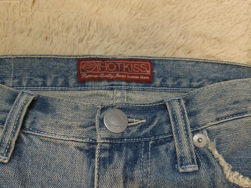 Hot Kiss Women's Jeans Size 7 Distressed Raw Hem - Picture 3 of 8