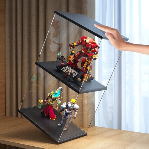 Action Figure Display Case 14" Figurine Acrylic LED Diecast Toy Collectible Box - Picture 13 of 16