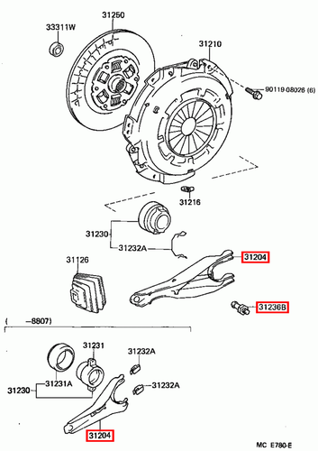 Genuine Hiace LH71 Hilux LN106 LN105 LN100 Clutch Release Fork & Pivot Ball Bolt - Picture 13 of 20