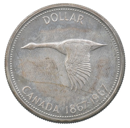 1967 CANADA Confederation Founding OLD Goose Genuine Silver Dollar