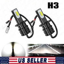 2Pcs H3 LED Fog Light Bulb Conversion Kit Super Bright White DRL Lamp 6000K 110W