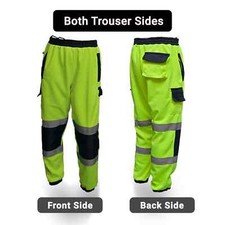 Hi Viz Vis Fleece Trousers Jogging Bottoms Safety Pants Work Wear Joggers Sweat