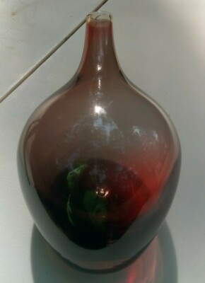 Handblown Art Glass Bud Vase Graduate Graduated Amethyst Color WGray Hue