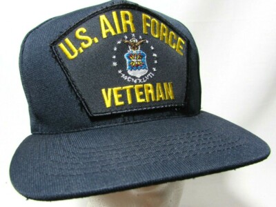 US Iraq War Veteran Emblem Patch Hat - Navy Blue Baseball Cap, Adjustable, Made In USA