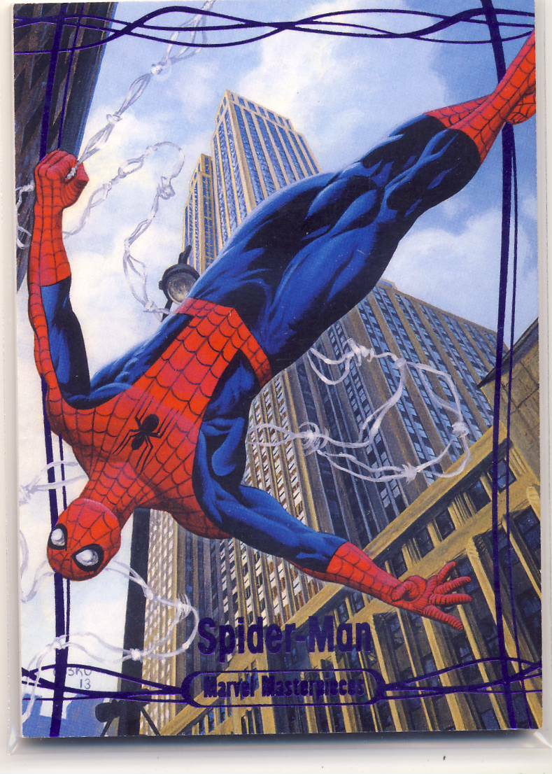 2016 Marvel Masterpieces Jusko Purple Parallel 90 Spiderman 156/199