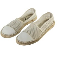 CIRCUS by SAM EDELMAN Espadrille Flats White Sz. 6.5 Faux Leather  Mesh Summer