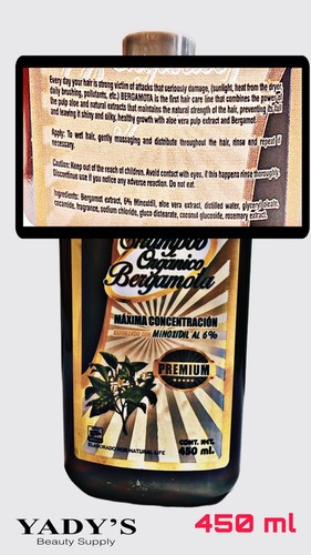 Minoxidil 5% Shampoo for Men Hair Regrowth, Reactivates Hair Follicles, 450 ml - Picture 2 of 2