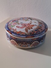 SCATOLA PORTAGIOIE PORCELLANA GIAPPONESE KUTANI DECORI IN ORO