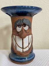 Mahon Stoneware Pottery Toothbrush Holder Ugly Funny Face Toothy Grin