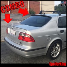 Combo Spoilers Fits Saab 9-5 1999-11 4dr Rear Roof Wing Trunk Lip 284r244l Combo Spoilers Fits Saab 9-5 1999-11 4dr Rear Roof Wing Trunk Lip 284r244l
