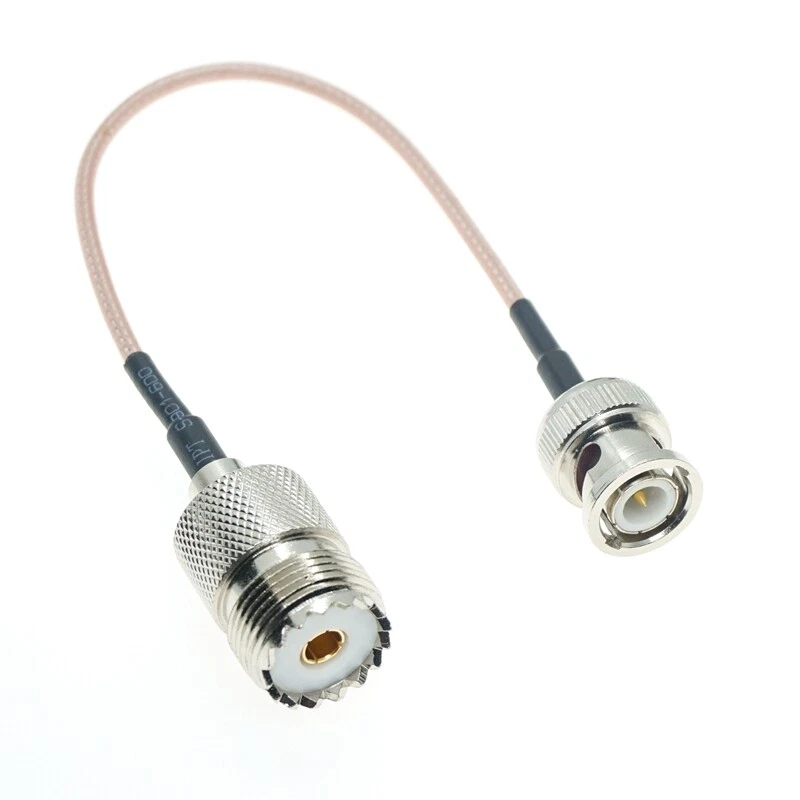 BNC Male to UHF PL259 Male SO239 Female plug Jumper Pigtail Coaxial RG316 Cable - Image 3 of 4