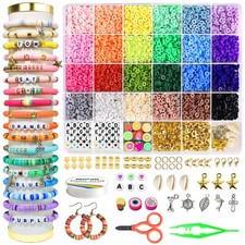 4200 Clay Beads Bracelet Making Kit, 24colors Beads Jewelry Kits with Charms USA