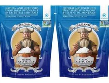 2PK Viking French Gray Celtic Salt Gourmet Organic Salt  Spice 80+min Superfood