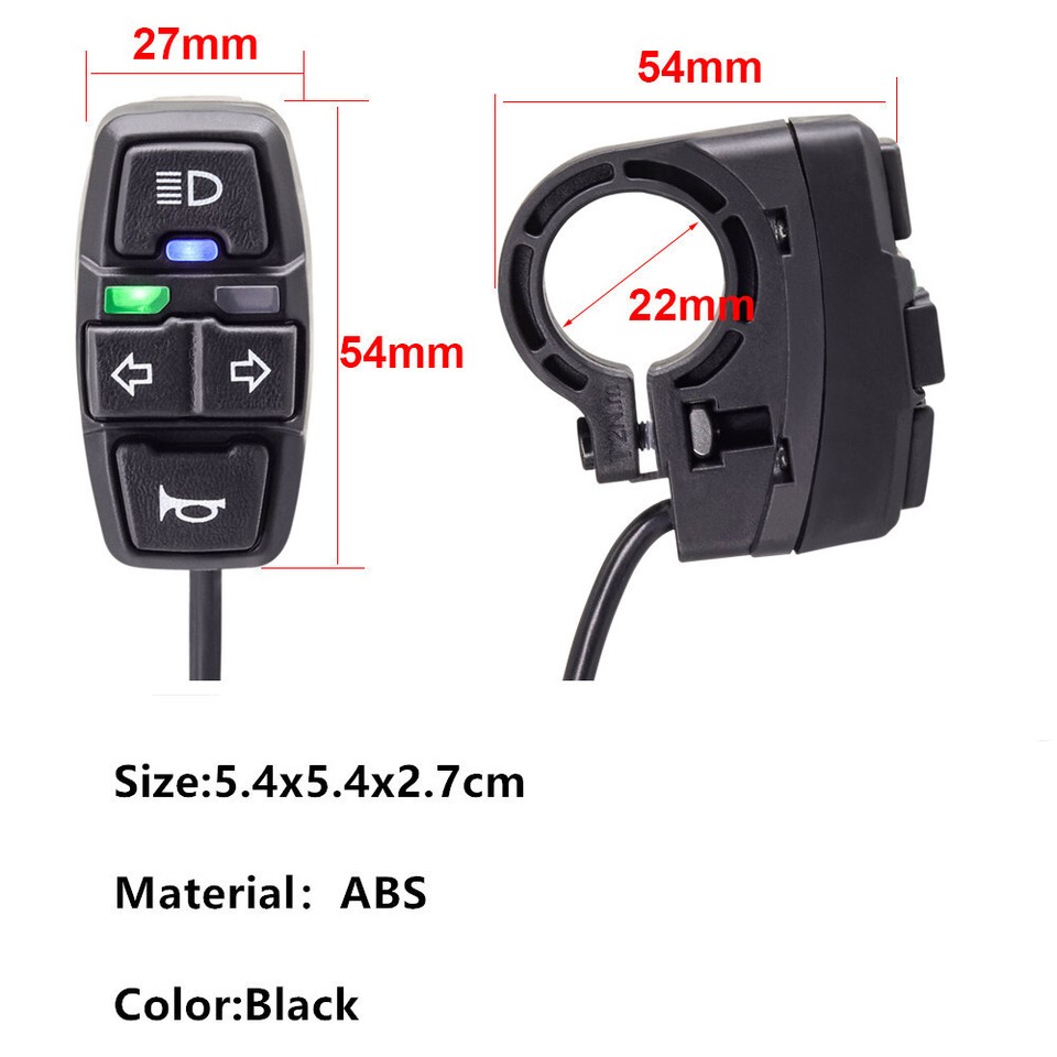 Motorcycle Switch For Handlebar Turn Signal Light Horn ON/OFF Button ...