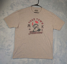 Nintendo Super Mario Gray Short Sleeve T-Shirt Toad Town Mushrooms Size 2XL