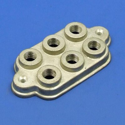 6 Way Turreted Top 14mm Spark Plug Holder - Polished Aluminium