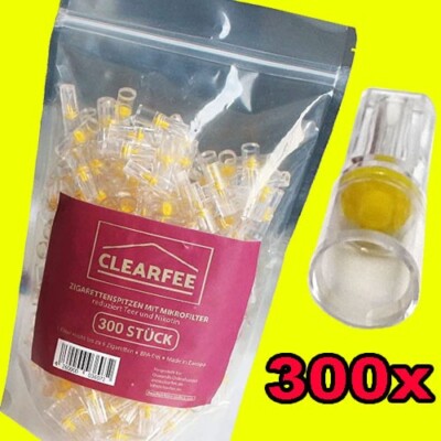 Clearfee Zigarettenfilter 300 Stück Zigaretten Filter Mundstück Nikotinfilter