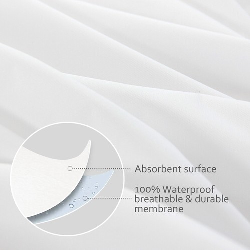 Waterproof Pillow Protector Zippered Pillow Covers Soft Pillowcases All Sizes - Picture 81 of 87