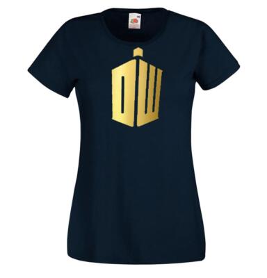 Schwarzes Damen-T-Shirt Tardis Doctor Time Lord Sci-Fi Weltraum-TV-Show Lady Fit