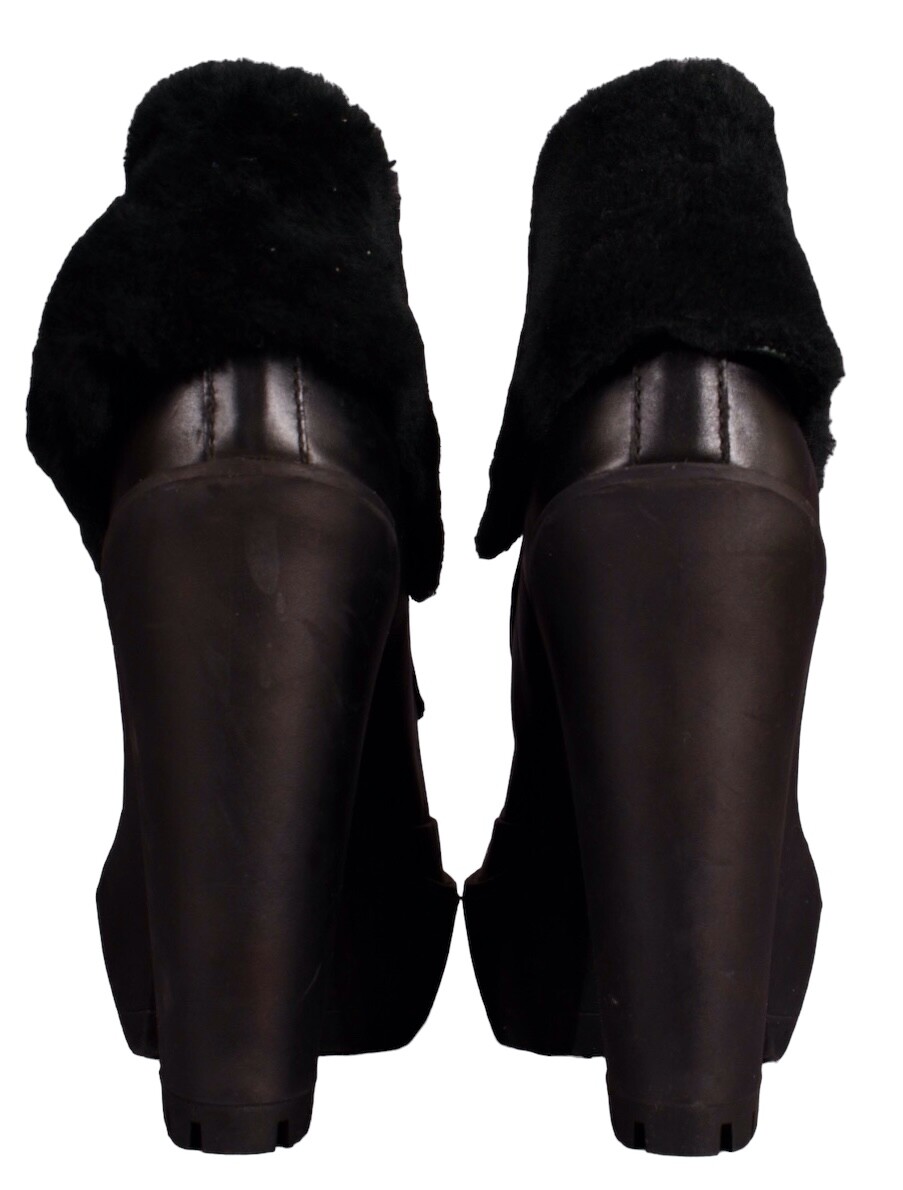 POLO Ralph Lauren Boots Henrietta Platform Heel Shearling Calf Leather US 6 NEW image 5